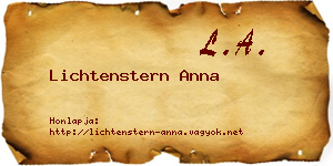 Lichtenstern Anna névjegykártya