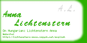 anna lichtenstern business card